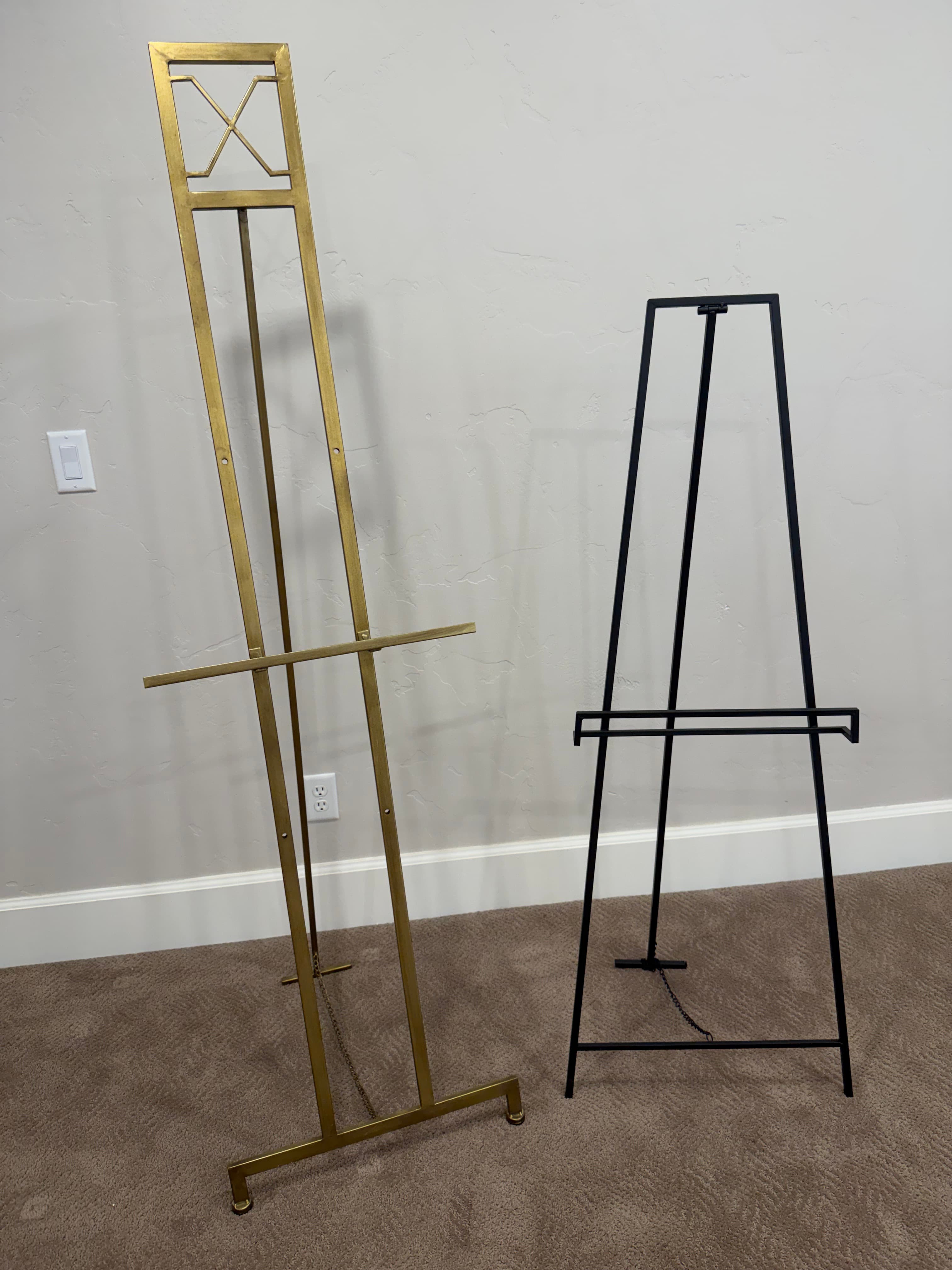 Easels — The black and gold easels