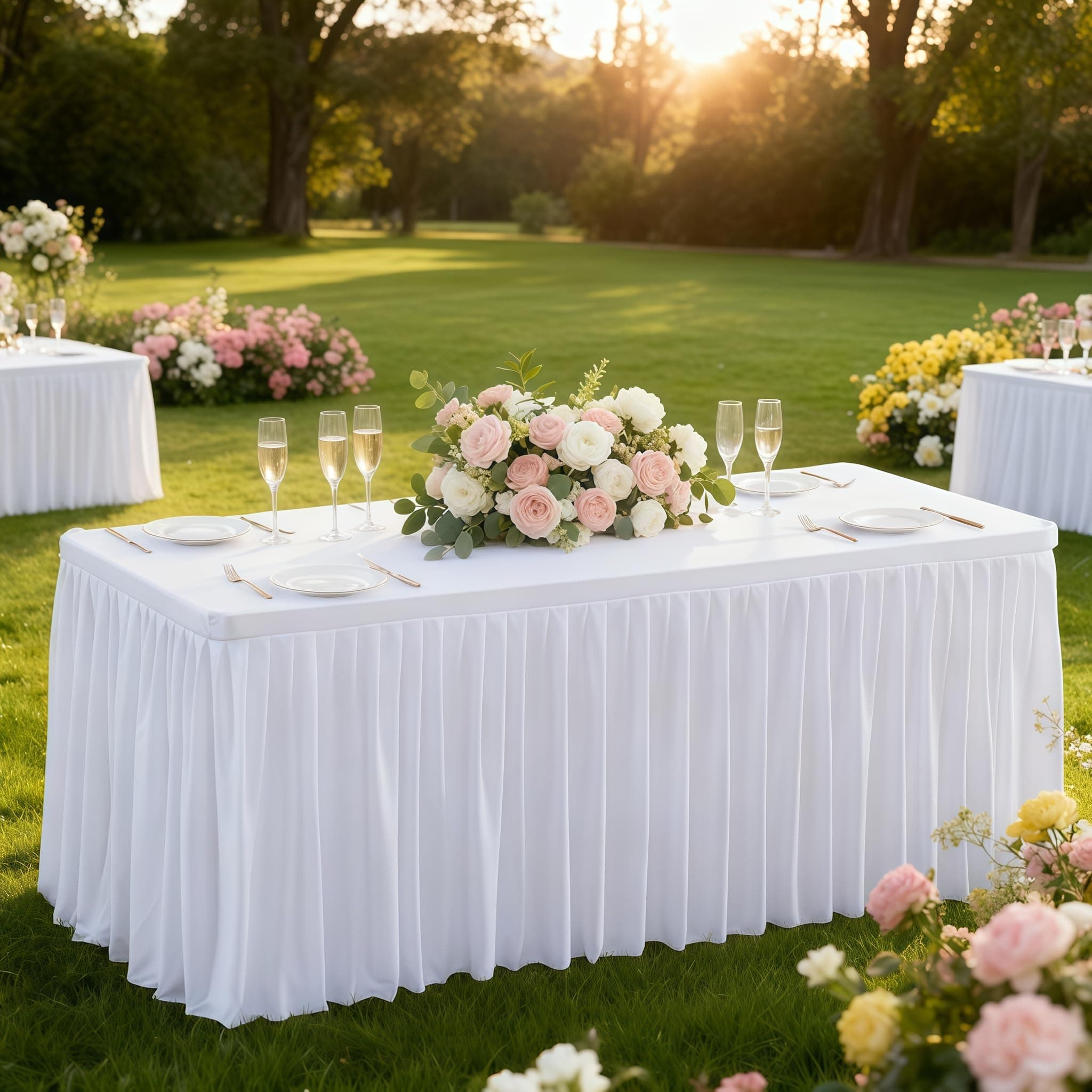 White Spandex (6ft table — perfect for sweetheart tables)