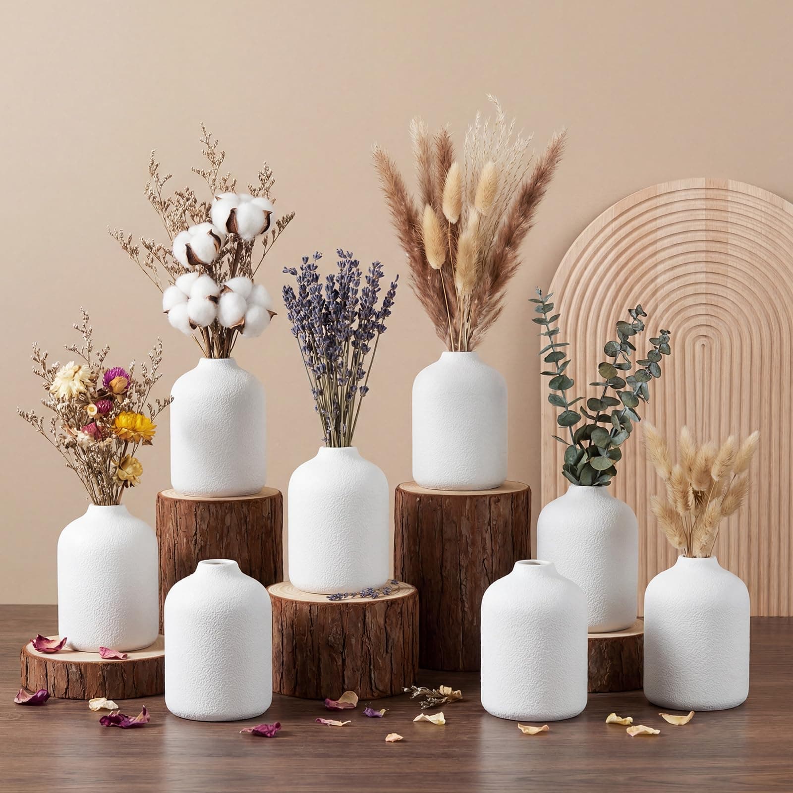 White Bud Vases